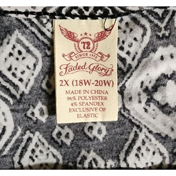 Faded Glory Women's Size 2X (18-20) Midi Dress Black & White Pattern Sleeveless - Picture 7 of 7